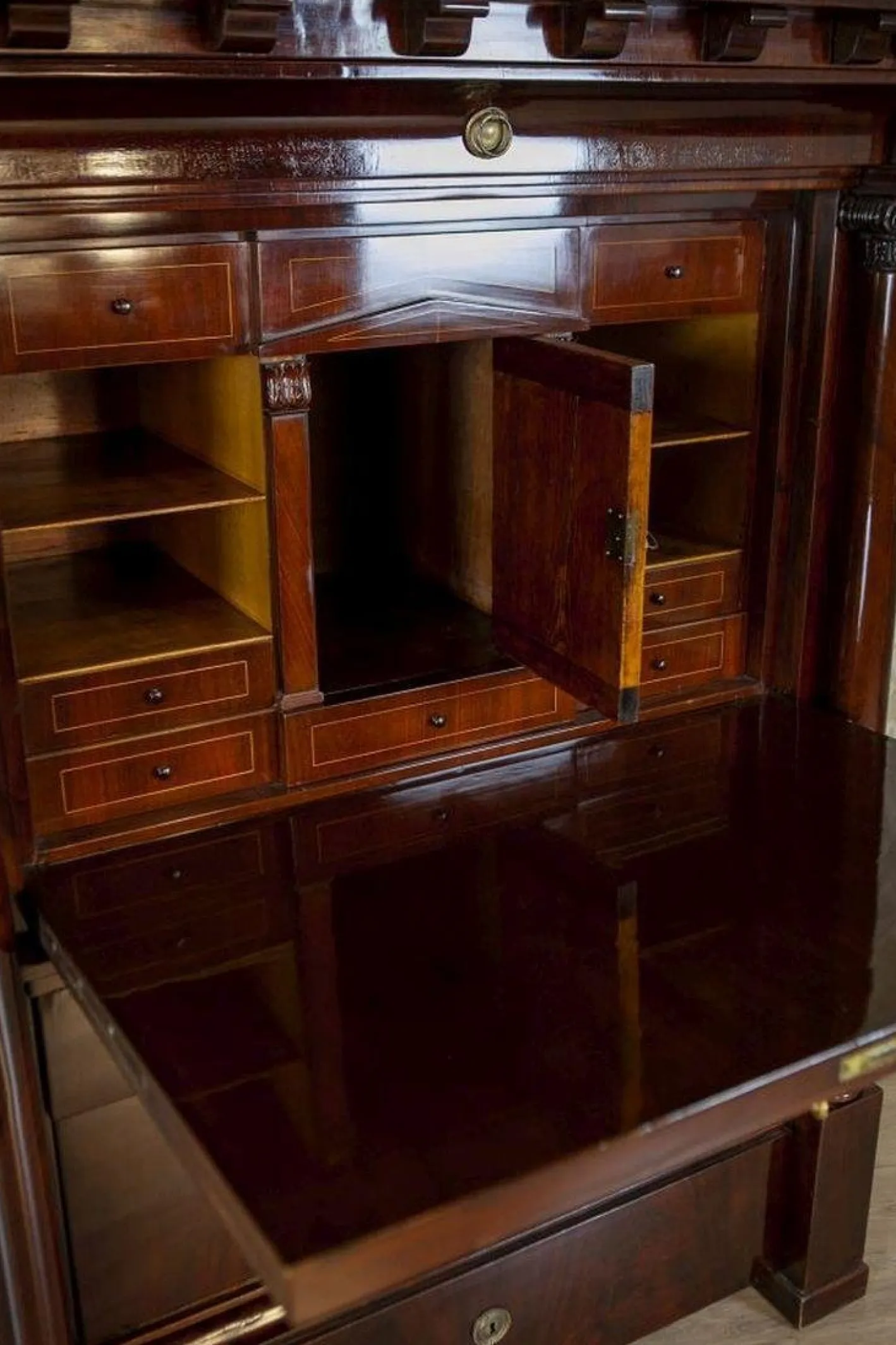 Antiker Biedermeier Sekretär aus Mahagoni, 1840