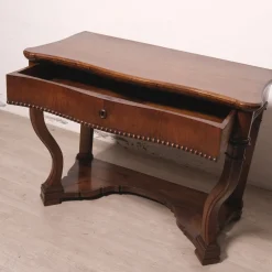 Antiker Charles X Konsolentisch aus Nussholz mit Schublade, 1890er