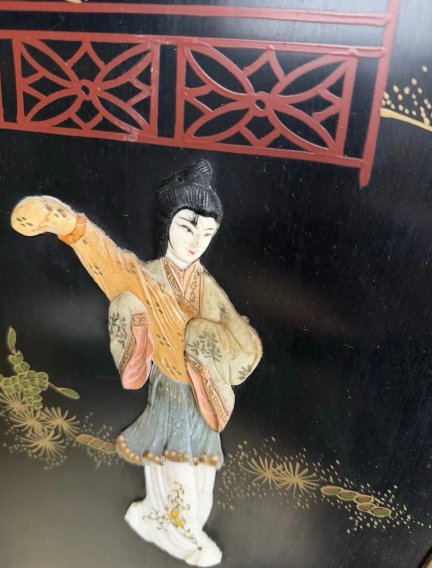 Antiker chinesischer Raumteiler mit 4 Flügeln, 1900er