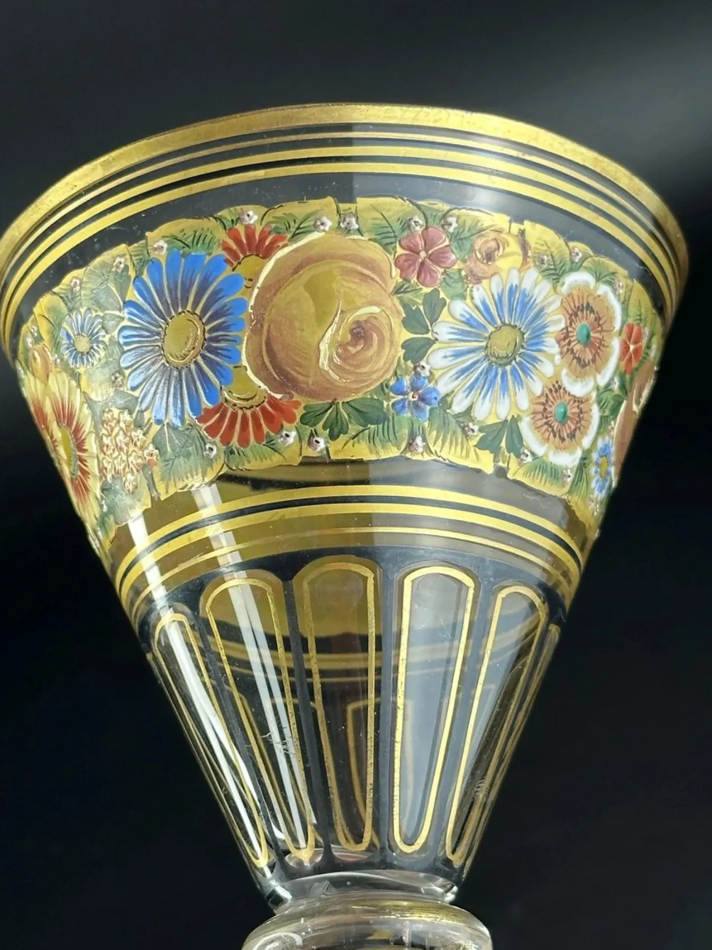 Antiker Emaillierter & Vergoldeter Glasbecher von Hermann Pautsch, 1890