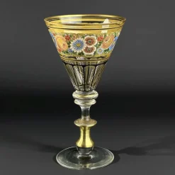 Antiker Emaillierter & Vergoldeter Glasbecher von Hermann Pautsch, 1890