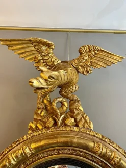 Antiker englischer Regency Konvexspiegel mit vergoldetem Rahmen, 1810