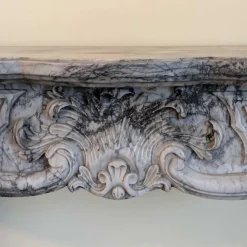 Antiker französischer Kamin aus Bardiglio Imperiale Marmor, 1800er