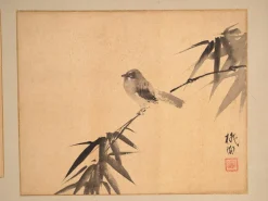 Antiker japanischer Raumteiler mit Gemälden, Japan, 1900