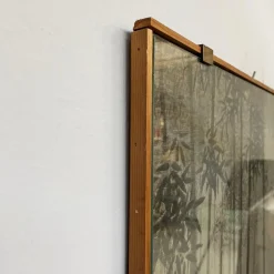 Antiker japanischer Wandteppich aus Seide mit 5 Füchsen im Bambuswald, 1700er