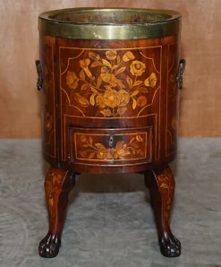 Antiker niederländischer Weinkühler mit Intarsien, 1800er