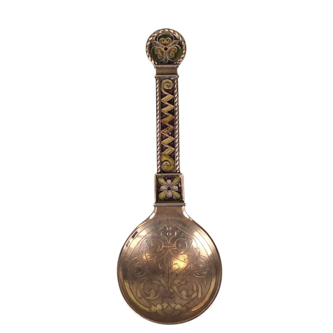 Antiker norwegischer Plique-À-Jour Löffel aus Silber von Jacob Tostrup, 1880