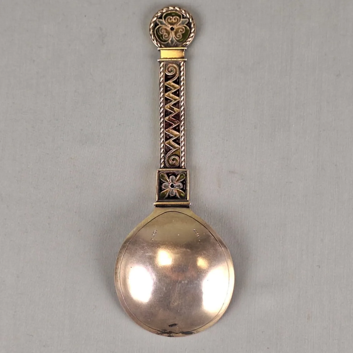 Antiker norwegischer Plique-À-Jour Löffel aus Silber von Jacob Tostrup, 1880