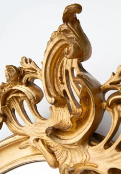Antiker ovaler französischer Louis XV Spiegel mit vergoldetem Rahmen, 1913