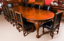 Antiker Queen Anne Revival Esstisch aus Walnuss-Wurzelholz von Maple & Co, 19. Jh