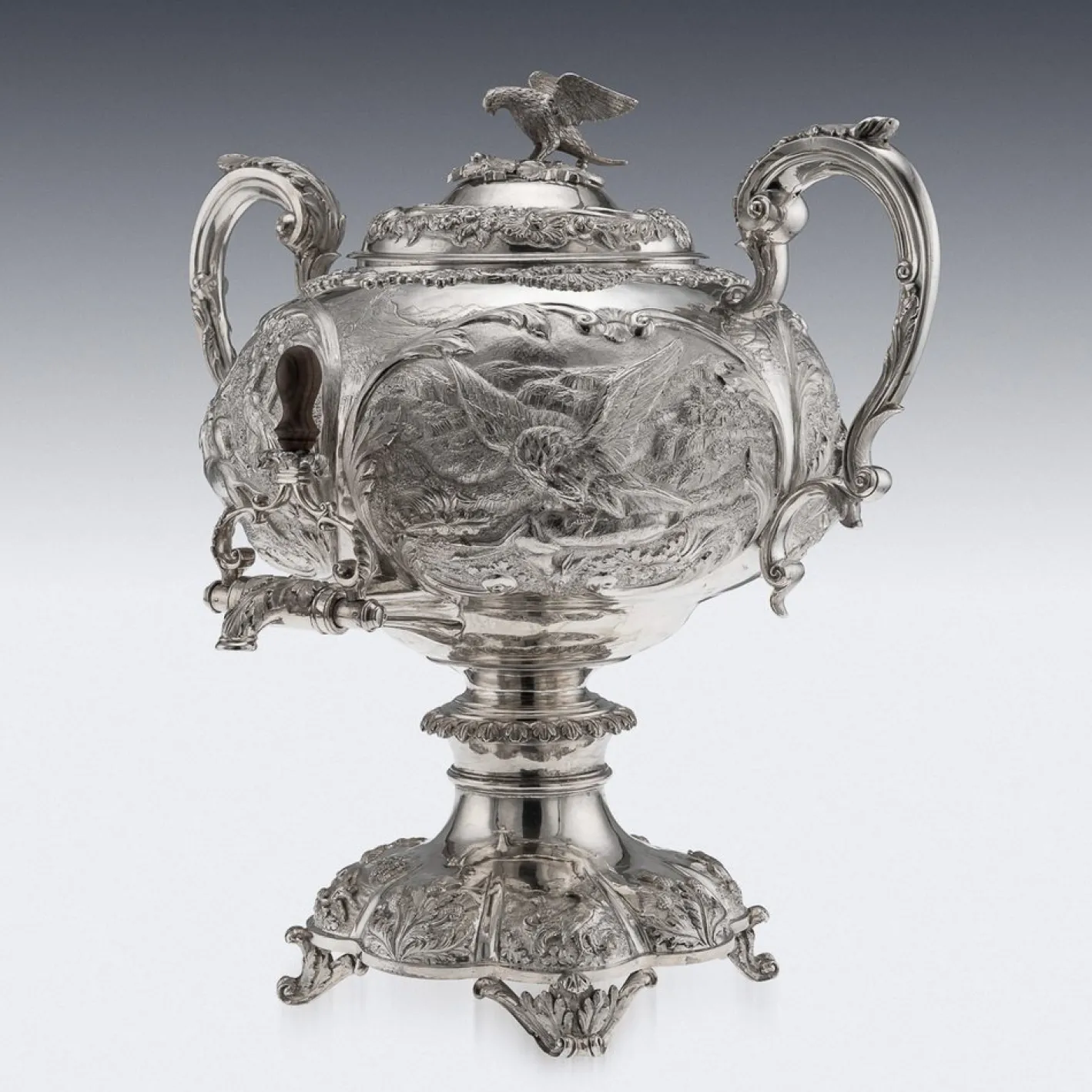 Antiker Silberner William IV Wasserkocher oder Samowar, London, 1837