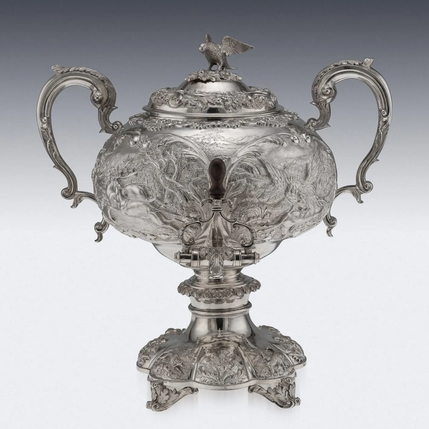 Antiker Silberner William IV Wasserkocher oder Samowar, London, 1837