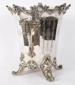 Antiker Weinkühler Champagner Eiskübel von Elkington, Mason & Co, 1849