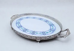 Antikes dänisches Jugendstil Porzellan Serviertablett von Bing & Gröndahl Copenhagen, 1910er