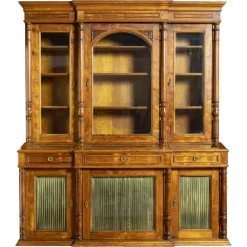 Antikes portugiesisches Bücherregal aus Mahagoni, 1800er