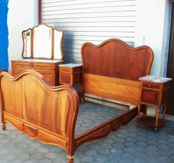 Antikes Schlafzimmer Set aus Nussholz, 1890er, 4