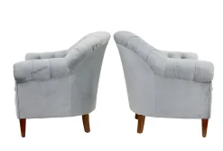 Antikes Sofa und Stühle mit Knopfleiste, 1900, 3er Set