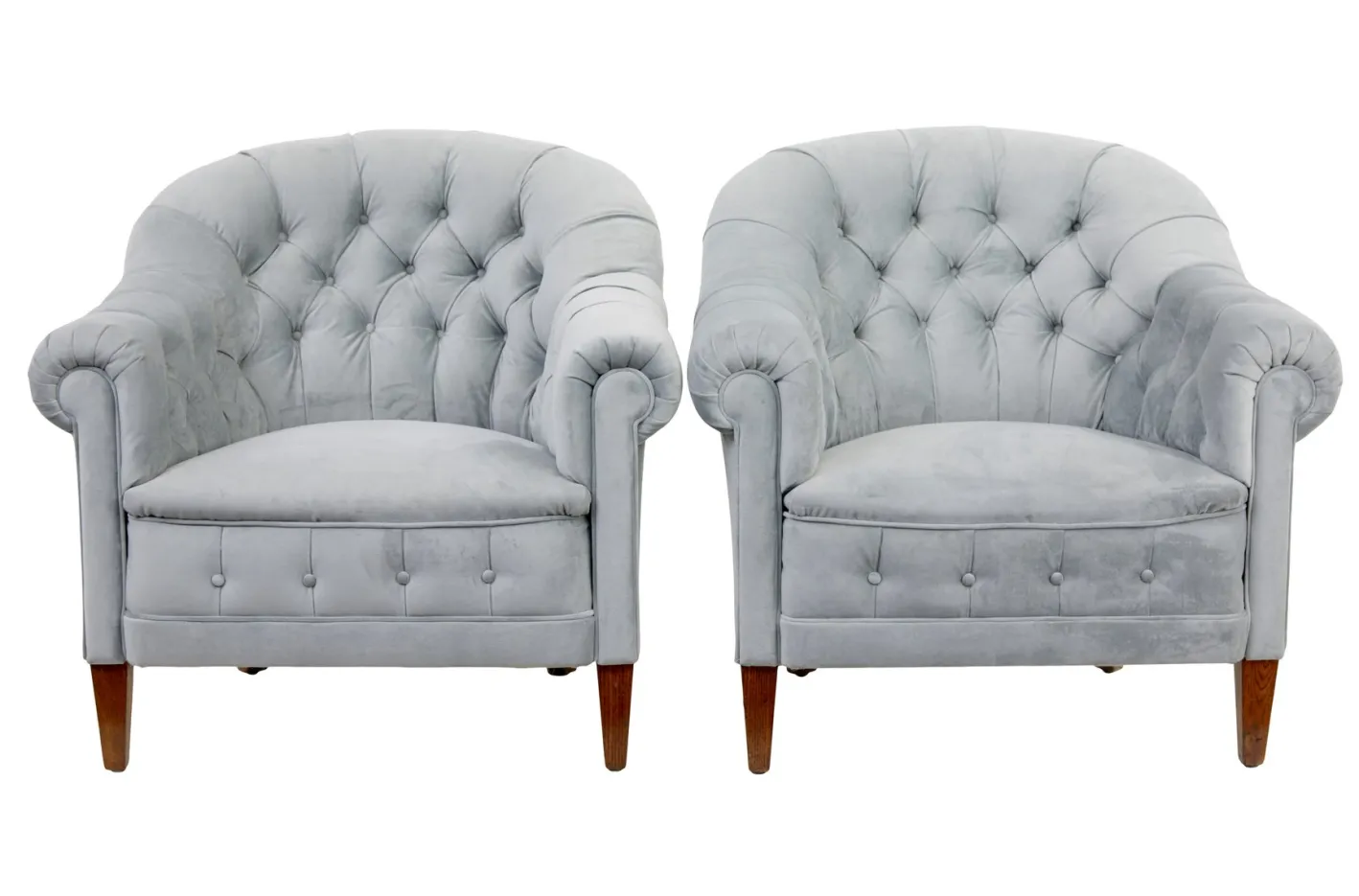 Antikes Sofa und Stühle mit Knopfleiste, 1900, 3er Set