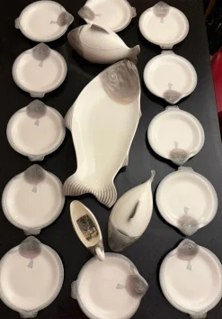 Antikes österreichisches Fischservice, 1920er, 16 Set