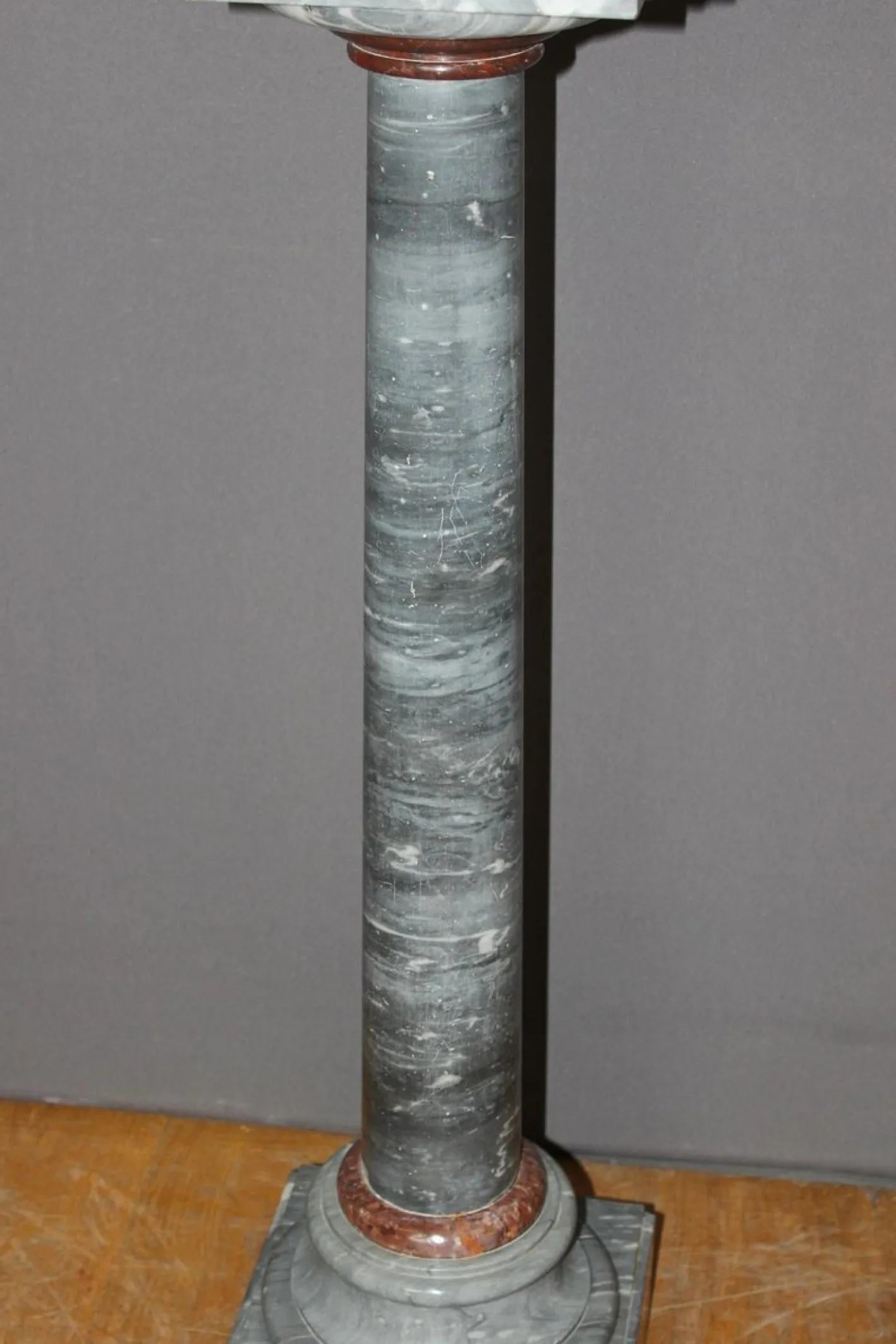 Antike Säule aus Türkisblauem & Rotem Marmor, 1800er