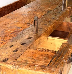 Antike Tischler Werkbank aus Holz, 1890er