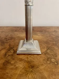 Antike versilberte edwardianische Kerzenhalter, 1900, 2er Set