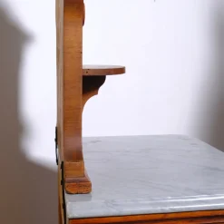 Antique Bedside Tables with Marble Backsplashes and Bases, Late 19th Century, Set of 2