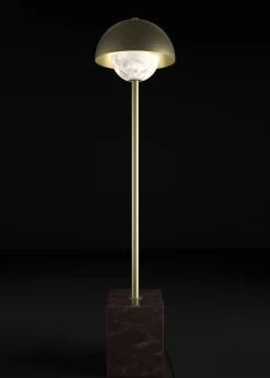 Apollo Stehlampe aus gebürstetem Messing von Alabastro Italiano