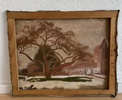 Armand Cacheux, Campagne et vaches dans le champ, Öl auf Leinwand