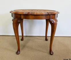 Armlehnstühle und Chippendale Tisch aus massiver Buche, 1950er, 3er Set