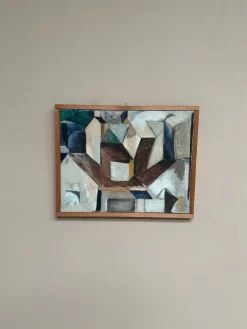 Arne Tenglod, Komposition, 1950er, Öl auf Leinwand, gerahmt