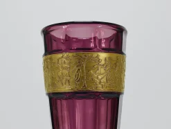 Art Deco Amethyst Kristallglasvase von Ludwig Moser, 1920er