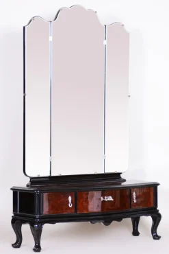 Art Deco Ankleidespiegel aus Nussholz, 1920er