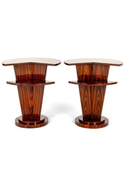 Art Deco Beistelltische oder Nachttische aus Palisander, 2er Set