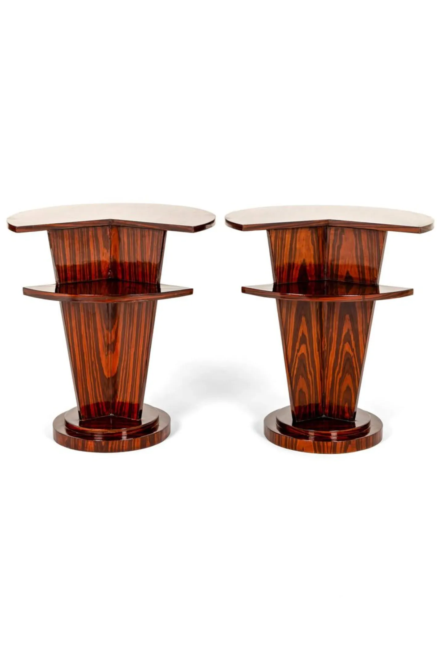 Art Deco Beistelltische oder Nachttische aus Palisander, 2er Set