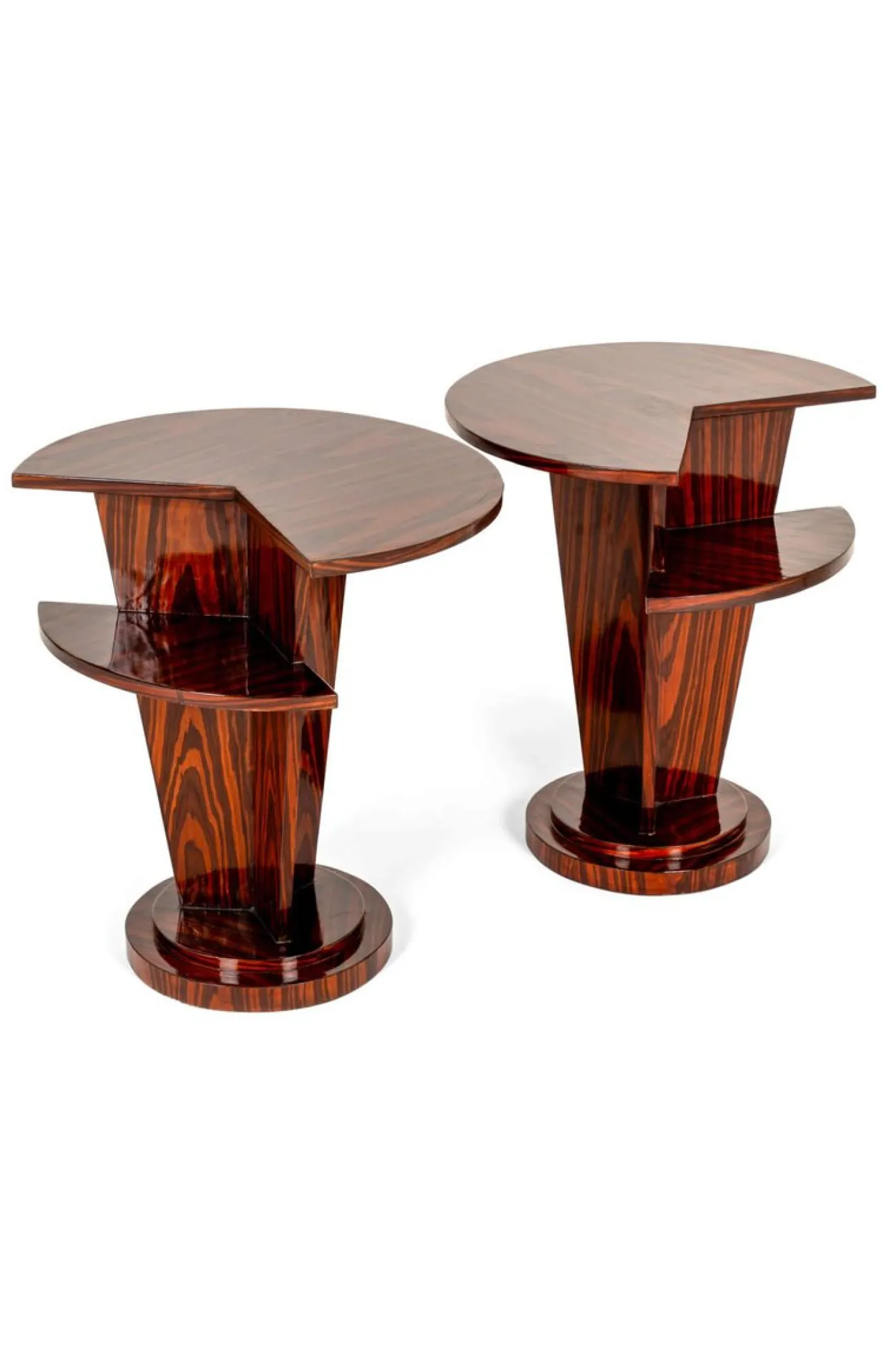 Art Deco Beistelltische oder Nachttische aus Palisander, 2er Set