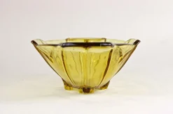 Art Deco Bernsteinfarbene Glas Jardiniere oder Schale, Österreich, 1920er