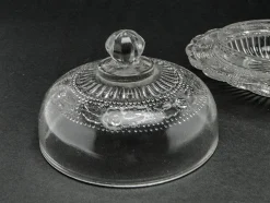 Art Deco Butterdose von Krosno Glassworks, Polen, 1930er