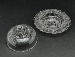 Art Deco Butterdose von Krosno Glassworks, Polen, 1930er