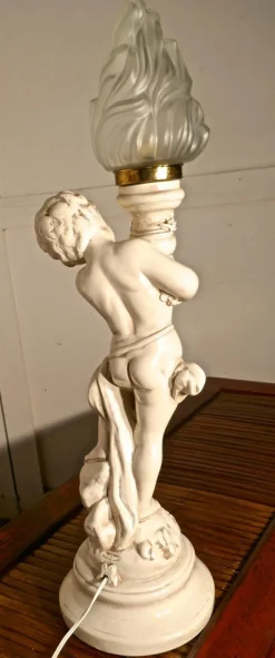 Art Deco Cherub oder Putti Tischlampe, 1960er