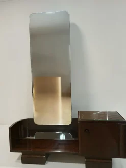 Art Deco Frisiertisch mit Spiegel aus Wurzelholz, Deutschland, 1940er-1950er