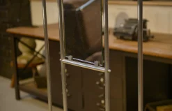 Art Deco Garderobenständer aus Poliertem Aluminium mit Spiegel, 1950er