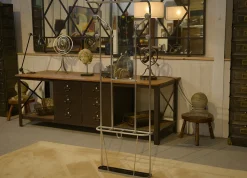 Art Deco Garderobenständer aus Poliertem Aluminium mit Spiegel, 1950er