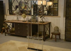 Art Deco Garderobenständer aus Poliertem Aluminium mit Spiegel, 1950er