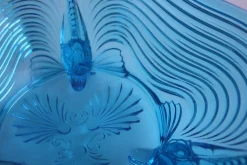 Art Deco Glas mit Fischfüßen - Wunderschönes sattes Blau von Josef Inwald, 1930er