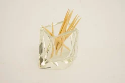 Art Deco Glas Salz & Pfeffer mit Zahnstocherhaltern, Wien, 1920er