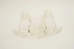 Art Deco Glas Salz & Pfeffer mit Zahnstocherhaltern, Wien, 1920er