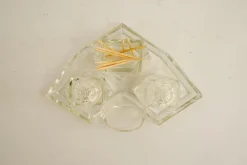 Art Deco Glas Salz & Pfeffer mit Zahnstocherhaltern, Wien, 1920er