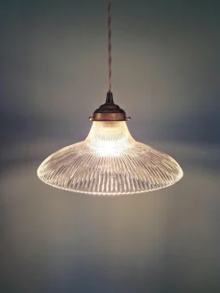Art Deco Hängelampe aus Klarglas, 1930
