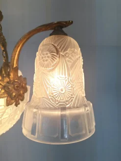 Art Deco Kronleuchter von Hettier & Vincent, France, 1920er